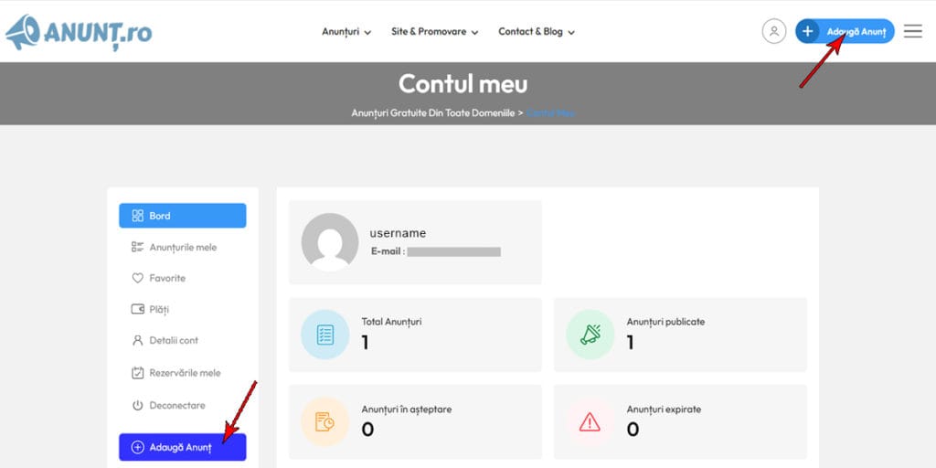 cum adaug anunt pe desktop