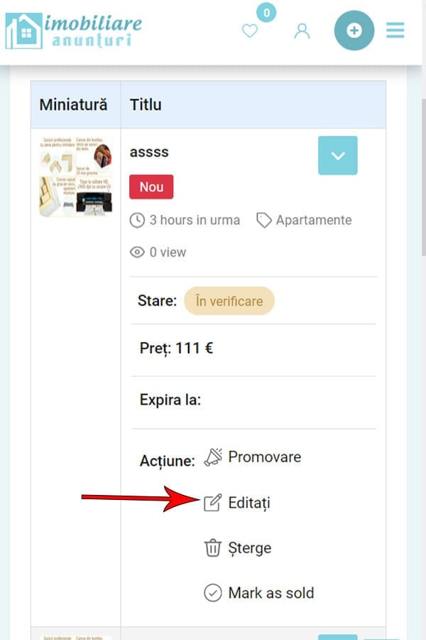 cum editez anunt cel mai usor